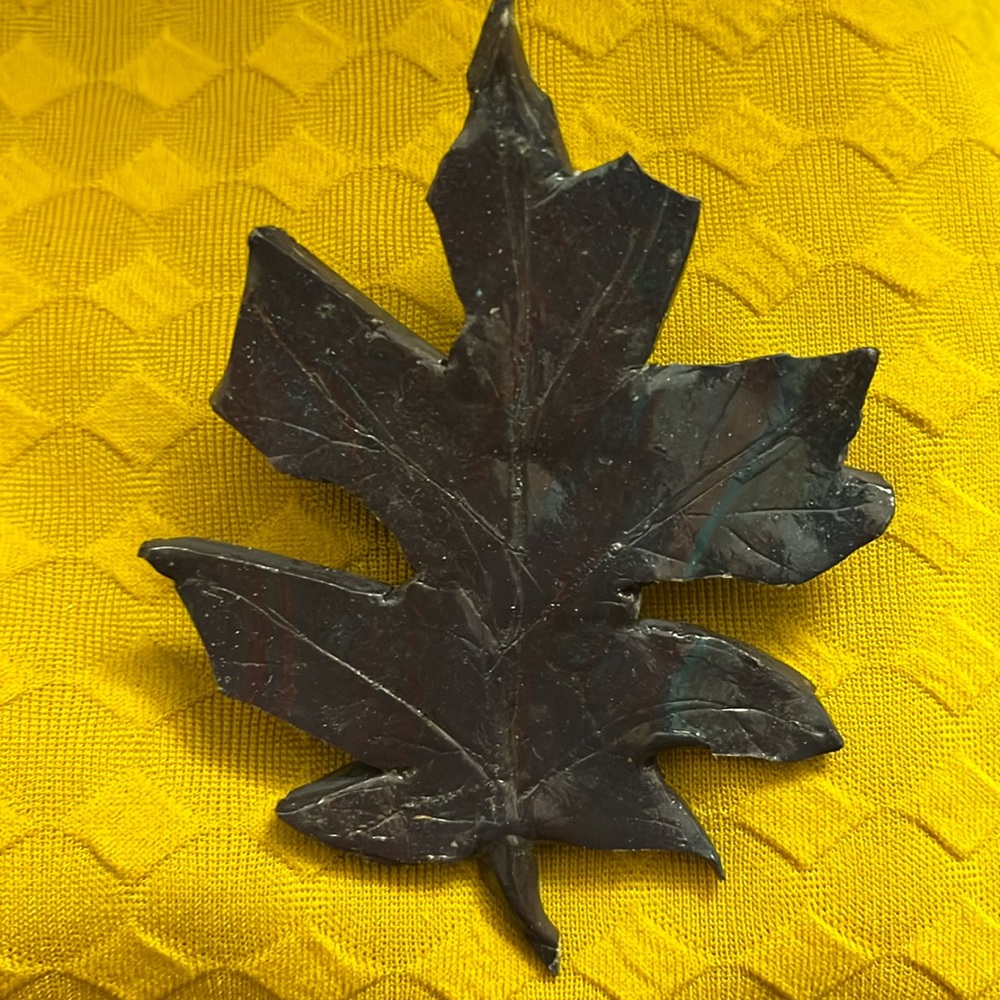 Dark Blue & Reddish-Purple One of a Kind Rare Unique Leaf Brooch
